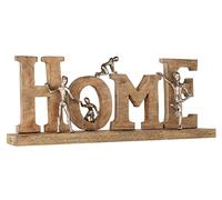 Gilde Lettere decorative in legno con scritta in casa, in legno, alluminio, larghezza 58,5 cm, altezza 23,5 cm, colore naturale