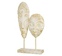 GILDE Maschere decorative a testa di scultura - da posizionare - colore/bianco/oro, con decorazioni - altezza 3 cm
