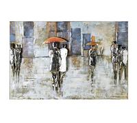 Gilde Oggetto artistico in metallo - Immagine XXL - 'Rainy day' - Ombrelli antipioggia - fatto a mano - 80 x 120 cm