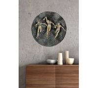 GILDE Oggetto da parete Runners in resina, nero opaco, effetto metallico, 13 x 39 x 39 cm