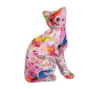 GILDE Personaggio OOH LALA gatto in resina - Multicolore - Altezza 29 cm x Larghezza 21 cm - Street Art Style