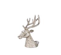 GILDE Portabottiglie Claude in alluminio con motivo cervo testurizzato, colore argento, altezza 24 cm x larghezza 12 cm