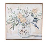 GILDE Quadro Famoso - Tela - Fiore Vaso - Quadrato - Altezza 80 cm x Larghezza 80 cm - Multicolore