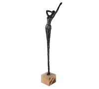 GILDE Scultura Alive in resina e legno di mango, colore naturale e nero, altezza 77 cm x larghezza 10 cm