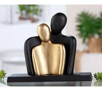 GILDE Scultura couple, in alluminio, nero, opaco, motivo coppia, altezza: 19,5 cm, larghezza: 23 cm, profondità: 8 cm, decorazione, arte, regalo, soggiorno