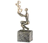 GILDE Scultura Flying Hearts - Bronzo - Resina - Finitura Antica - Cuore - Altezza 24 cm x Larghezza 10 cm - Decorazione