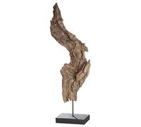 Gilde Scultura radice d'albero marrone naturale su base nera H 69 cm