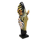 GILDE Scultura zebra in resina sintetica e marmo - lucido - arancione-nero - altezza 50 cm x larghezza 19 cm