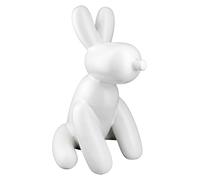 GILDE Statuetta decorativa a forma di palloncino, scultura moderna, decorazione per cani seduti, statua bianca opaca, altezza 25 cm