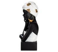 GILDE Statuetta di iuta in resina - opaco strutturato - nero - forma donna - altezza 34 cm x larghezza 18 cm