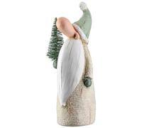 GILDE Statuetta gnomo ULF Poly crema circa 45,5 cm | Materiale: poliestere, floccato e glitterato. Colore crema/bianco, accenti verdi. Motivo albero di Natale. Altezza circa 45,5