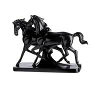 GILDE Statuetta Luna & Casanova - Motivo cavallo - Resina - Nero - Altezza 27 cm x Larghezza 34 cm