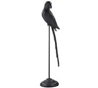 GILDE Statuetta Parrot in alluminio - nero/opaco - uccello - altezza 97 cm - decorazione - scultura - accessori per la casa