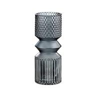 GILDE Vasetto in vetro Vaso decorativo - Vaso per fiori in vetro - Colore: Grigio - Altezza 25 cm