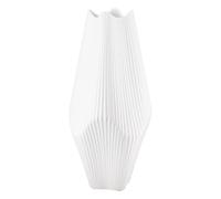 GILDE Vaso a lamelle - bianco opaco - ceramica - altezza 30 cm x larghezza 15 cm - vaso decorativo