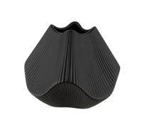 GILDE Vaso a lamelle - nero opaco - ceramica - altezza 19 cm x larghezza 22 cm - vaso decorativo