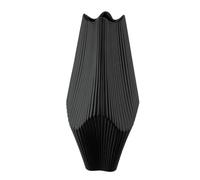 GILDE Vaso a lamelle - nero opaco - ceramica - altezza 30 cm x larghezza 15 cm - vaso decorativo