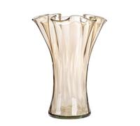 GILDE Vaso Artesania - Vetro - Pancioso - Organico - Marrone - Altezza 23 cm x Ø 20 cm - Produzione Europea