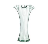 GILDE Vaso Artesania - Vetro - Pancioso - Organico - Verde - Altezza 30 cm x Ø 20 cm - Produzione Europea