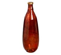 GILDE Vaso Atoris, in vetro, a forma di bottiglia, altezza 75 cm x diametro 25 cm, colore: oro/rosso