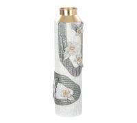 GILDE Vaso da pavimento Cherry Blossom - metallo - grigio bianco - altezza 57 cm x diametro 16 cm - effetto metallico pulito