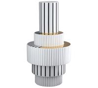 GILDE Vaso da pavimento Livello - Ceramica - Bianco smaltato - Altezza 46 cm x Ø 24 cm - Vaso per fiori impermeabile
