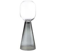 GILDE Vaso da pavimento Luxo, in vetro, altezza 80 cm x diametro 27 cm, trasparente/nero, adatto per erba della pampa