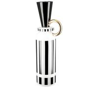 GILDE Vaso da pavimento Pomposo in ceramica, a righe, smaltato, in bianco e nero, altezza 48 cm x diametro 11 cm, impermeabile