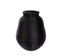 GILDE Vaso da pavimento Weave in resina - Pancioso - Struttura - Nero - Altezza 58 cm x Ø 45 cm - Vaso decorativo