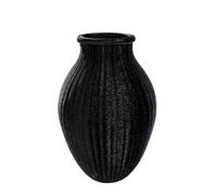 GILDE Vaso da pavimento Weave in resina - Pancioso - Struttura - Nero - Altezza 67 cm x Ø 44 cm - Vaso decorativo
