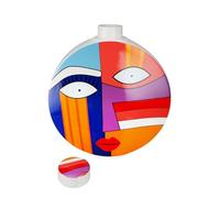 GILDE Vaso decorativo con motivo viso, vaso per il viso, in ceramica, decorazione per il soggiorno, regalo di compleanno, multicolore, altezza 34,5 cm