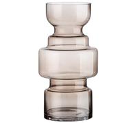 GILDE Vaso decorativo grande in vetro XL - moderno vaso per fiori in vetro - decorazione autunno inverno Natale - Colore: marrone altezza 30 cm