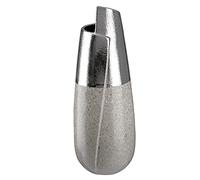 GILDE Vaso decorativo in ceramica con taglio, decorazione per soggiorno, regalo per donne, compleanno, festa della mamma, colore: argento, grigio, altezza 37,5 cm