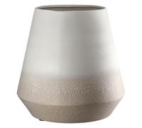 GILDE Vaso Echo - metallo - beige opaco - strutturato - altezza 24 cm x diametro 24 cm - vaso decorativo impermeabile