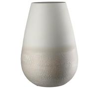 GILDE Vaso Echo - metallo - beige opaco - strutturato - altezza 33 cm x diametro 33 cm - vaso decorativo impermeabile
