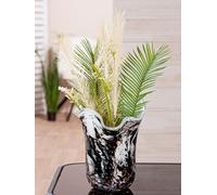 GILDE Vaso Petunia in vetro bianco e nero, Ø 17 cm, altezza 21,5 cm, decorazione per la casa, idea regalo per il soggiorno