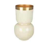 GILDE Vaso Roro - Metallo - Crema Lucida - Altezza 31 cm x Ø 18 cm - Vaso per fiori