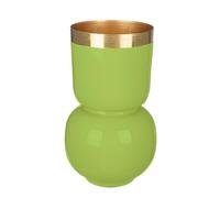 GILDE Vaso Roro - metallo - verde lucido - altezza 31 cm x diametro 18 cm - vaso per fiori
