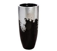 GILDE Vaso XXL Konus in fibra di vetro - nero/argento - lucido - altezza 80 cm x diametro 36 cm