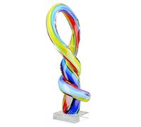 GILDE Vetro Art Scultura Loop - Multicolore - Altezza 34 cm - Vetro - Forma Fiocco - Figura decorativa - Decorazione
