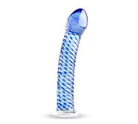 Dildo in Vetro Gildo No. 5 - Spirale Trasparente e Blu
