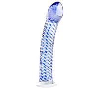 Gildo Glass No. 5 - dildo in vetro a spirale (trasparente-blu)