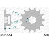 Afam 58500-520 Sprocket Front Sprocket Argento 14t