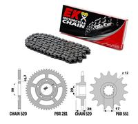 GILERA MX-1 125 1988-1989 catena corona pignone kit 520 PBR EK 408