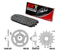 GILERA MX-R 125 1988-1989 catena corona pignone kit 520 PBR EK 408