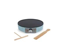Giles & Posner Crepe Maker - Piastra Elettrica per Pancake, Antiaderente, Grande Piastra da 30 cm (12”), Temperatura Regolabile, Stendi Pastella & Spatola, 1000W, Blu