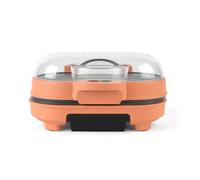 GILES & POSNER Funfair Burger Maker - Breakfast Sandwiches, Cook 2 at Once, Bun Warming Plate, Chargrill Lines, BBQ, Sausage Patty, Cheeseburger, Cook in Under 7 Minutes, 750W, Matt Orange