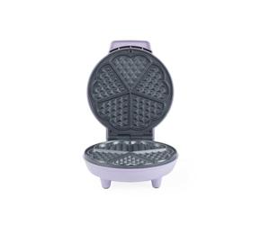 Giles & Posner Heart Waffle Maker - UK PLUGGED 18cm Aluminium Non-Stick Plates, PFAS-Free, Adjustable Temperature Dial, Power/Ready Indicator Lights, 750 W, Purple, Sorbet Collection