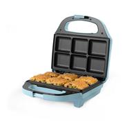 Giles & Posner Macchina per torte - Brownie, fette per torte, fette pieghevoli, biondi, piastre antiaderenti, facile da pulire, compatta, controllo automatico della temperatura, 750 W, blu pastello