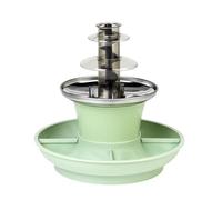 Giles & Posner Mini Fontana di Cioccolato - Macchina Elettrica a 3 Livelli, Spegnimento Automatico, 0°C a 50°C, Set per Fonduta di Formaggio, Vassoi Alimentari Rimovibili, 25W, Verde